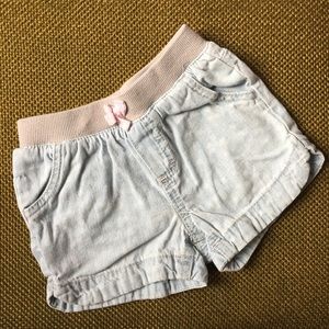 Polka dot jean shorts